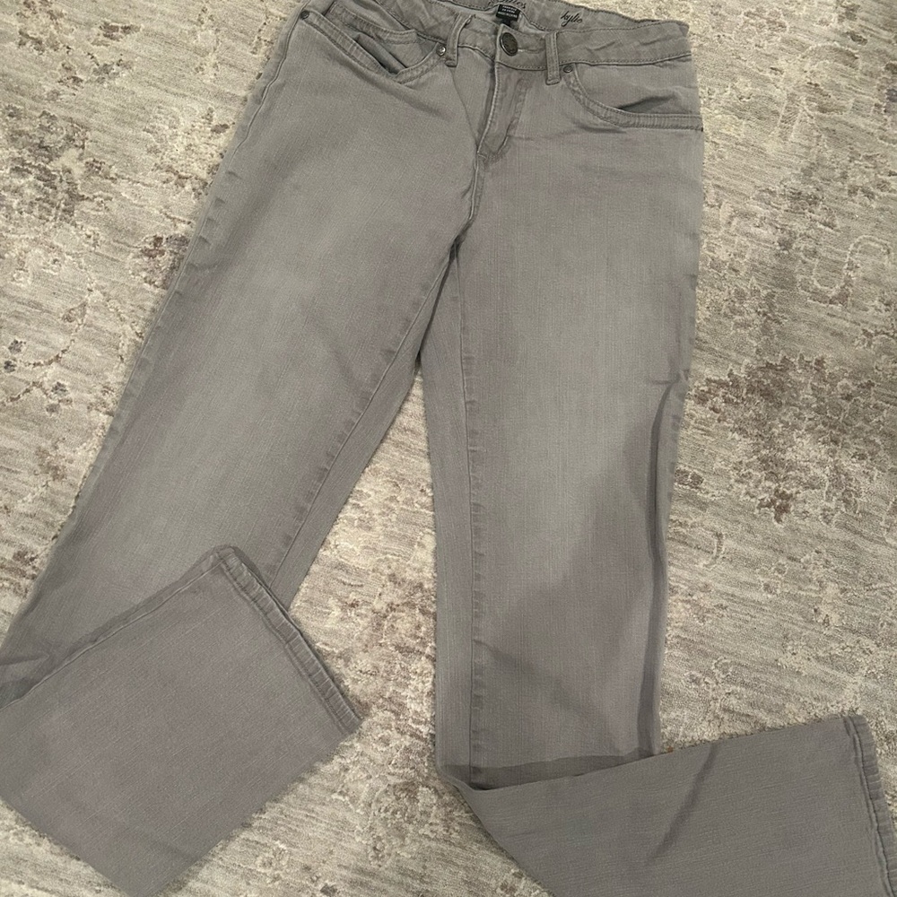 FDJ French Dressing Jeans Womens Sz 4 Gray Kylie Mid Rise Straight Stretch Denim